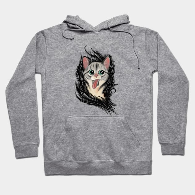 Cute Cat from Darkness Hoodie by Print Art Station